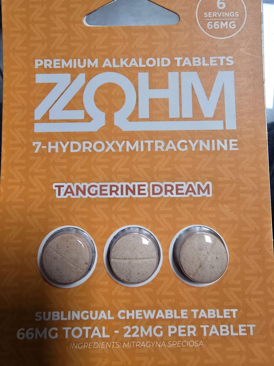 Zohm 7-OH Tablets, Flavor: Tangerine Dream, Strength: 66mg