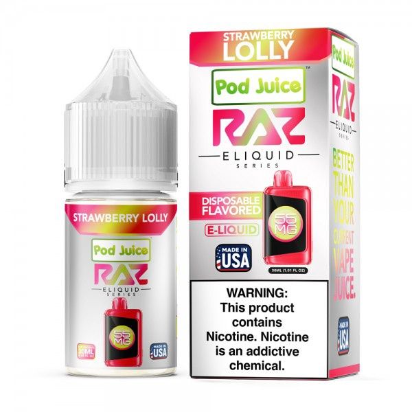 Raz x Pod Juice - Strawberry Lolly Salt 30ml