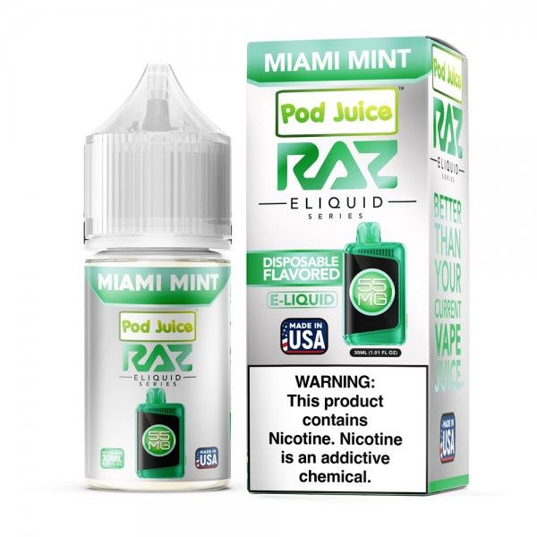 Raz x Pod Juice - Miami Mint Salt 30ml