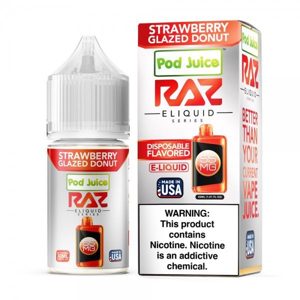 Raz x Pod Juice - Strawberry Glazed Donut Salt 30ml