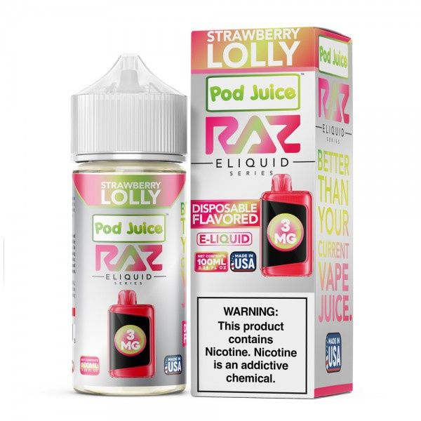 Raz x Pod Juice - Strawberry Lolly 100ml