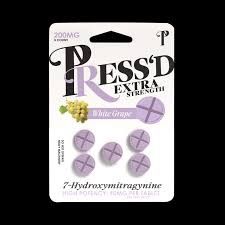 Press&#39;d Kratom - Extra Strength Tablets 200mg, Flavor: White Grape 200mg 5ct