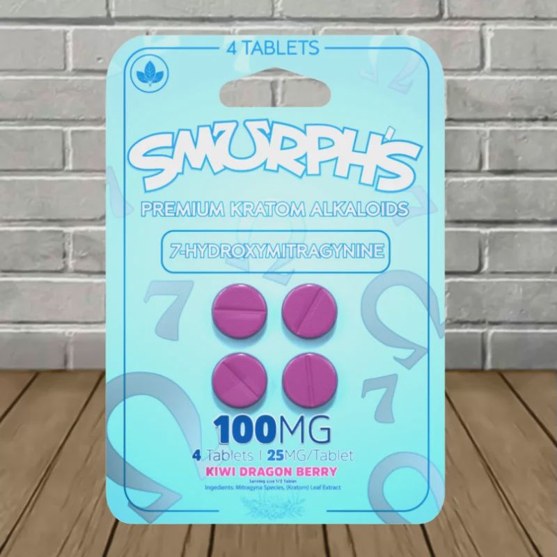 Smurph&#39;s - 7-Hydroxy 25mg 4 ct, Flavor: Kiwi Dragon Berry
