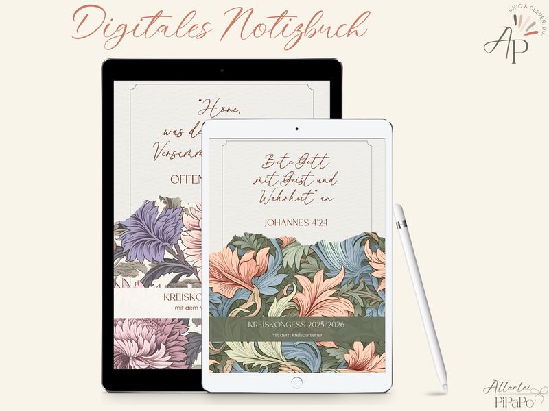 digitales Notizbuch -  beide Kreis Kongress Teile 2025/2026 -  PATTERN