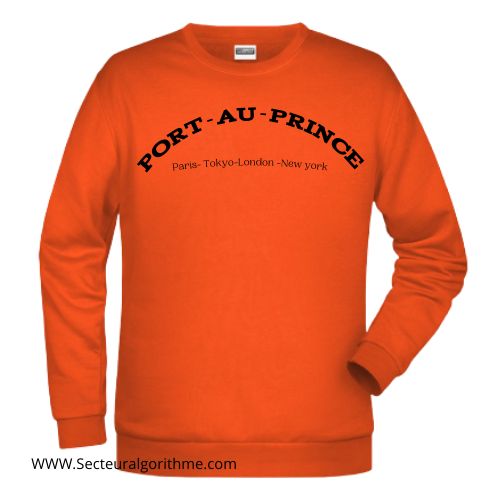 PULL OVER PORT-AU-PRINCE & PARIS, Couleur: Orange