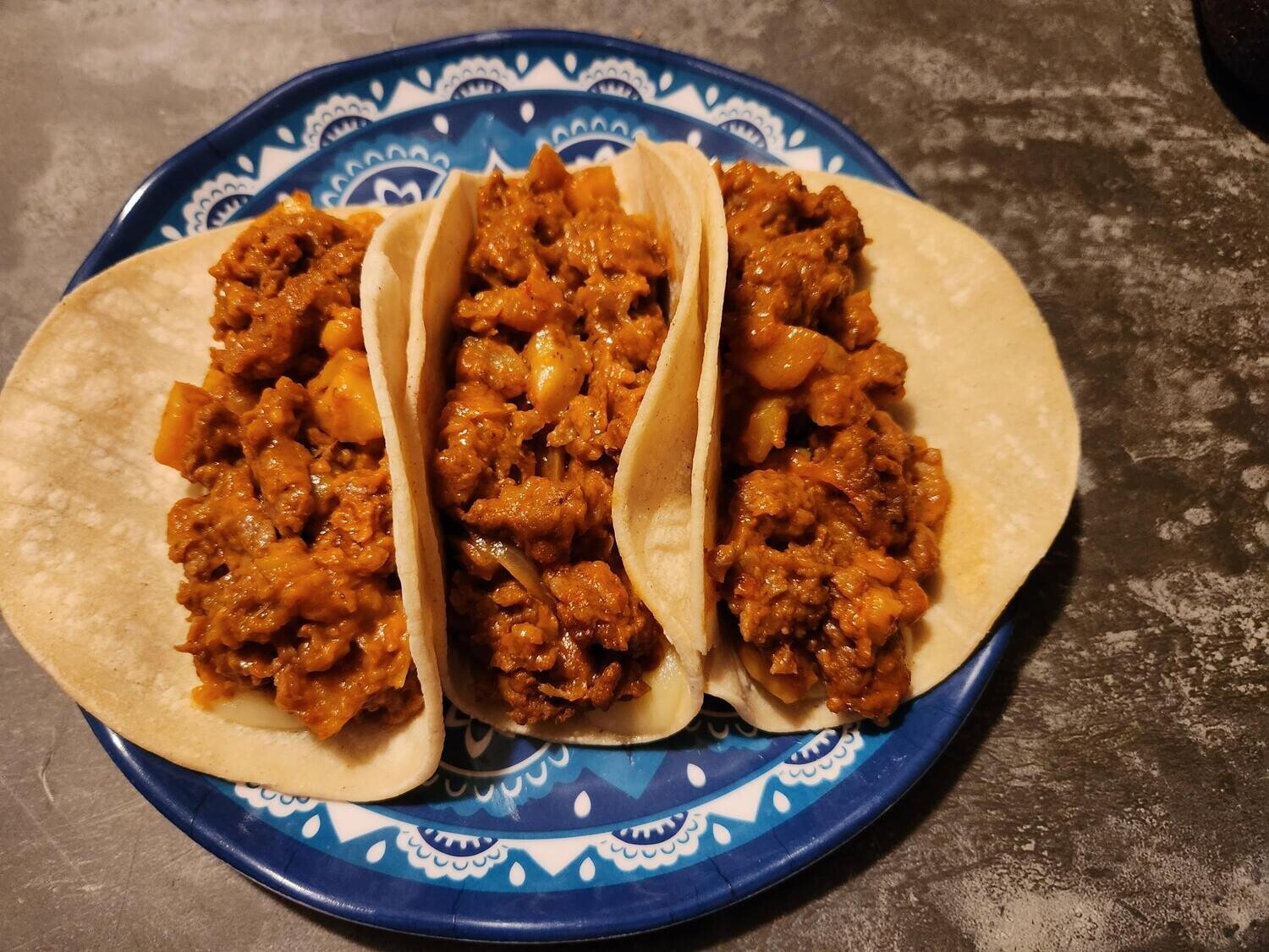 Tacos de Tinga (Plant based protein)