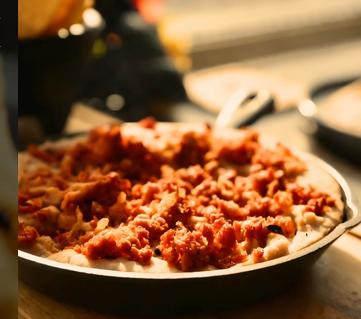 Frijoles con chorizo (refried beans and chorizo)