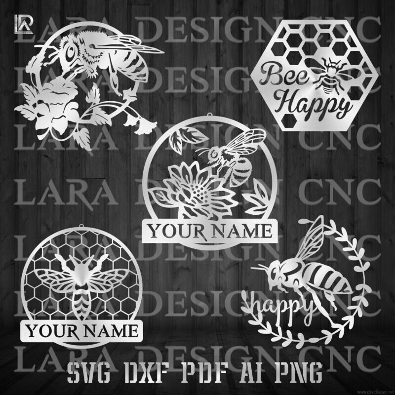 BEES HONEYCOMB BUNDLE - DXF - SVG - AI - PDF