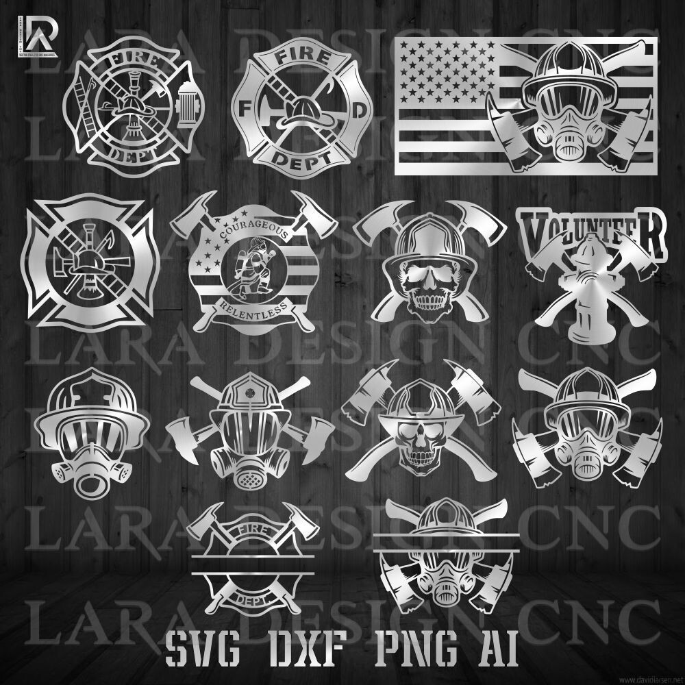 FIRE DEPT BUNDLE  - DXF - SVG - AI - PDF