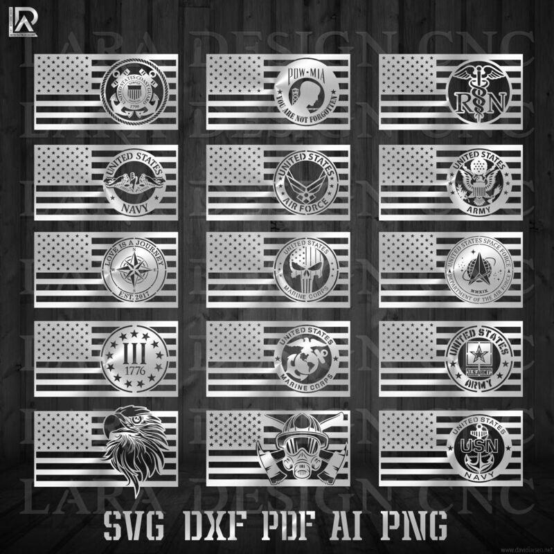 FLAGS BUNDLE - DXF - SVG - AI - PDF