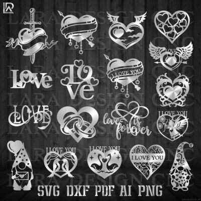 VALENTINES &#39;S DAY BUNDLE - DXF - SVG - AI - PDF