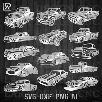 CARS BUNDLE - DXF - SVG - AI - PDF