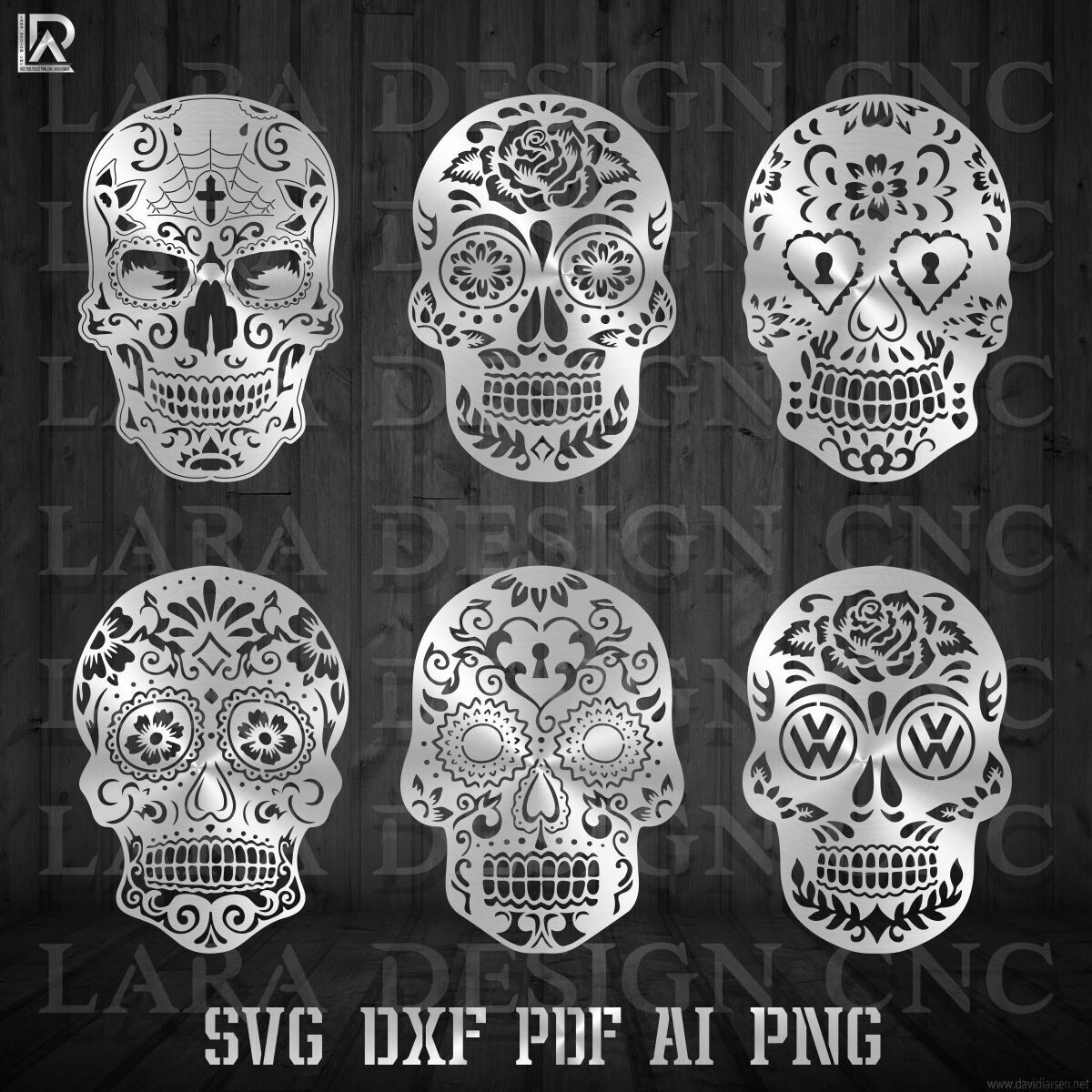 SUGAR SKULLS BUNDLE - DXF - SVG - PDF - AI