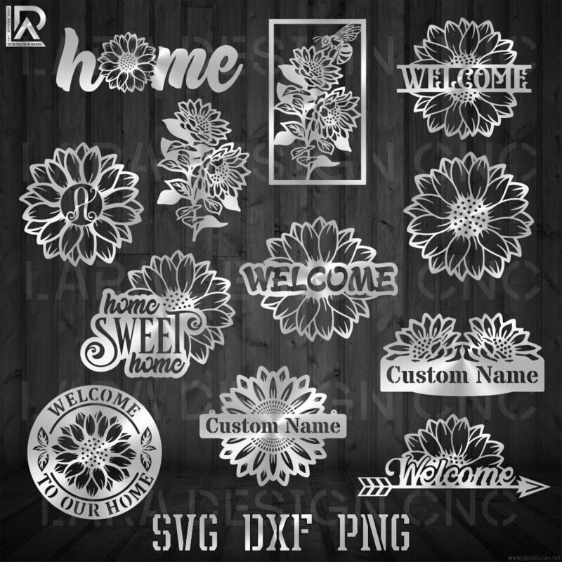 SUNFLOWER BUNDLE - DXF - SVG - AI - PDF