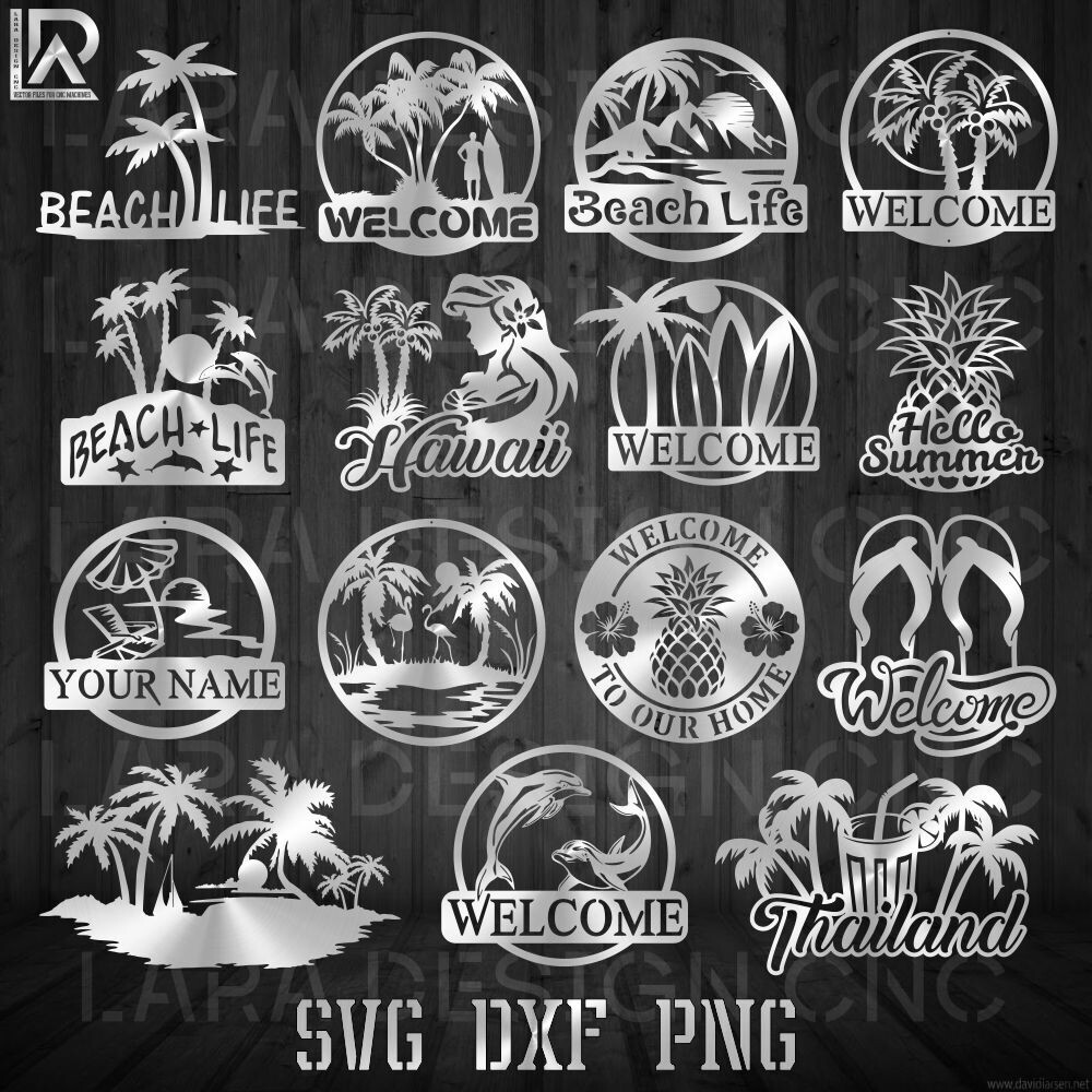 SUMMER BUNDLE - DXF - SVG - AI - PDF