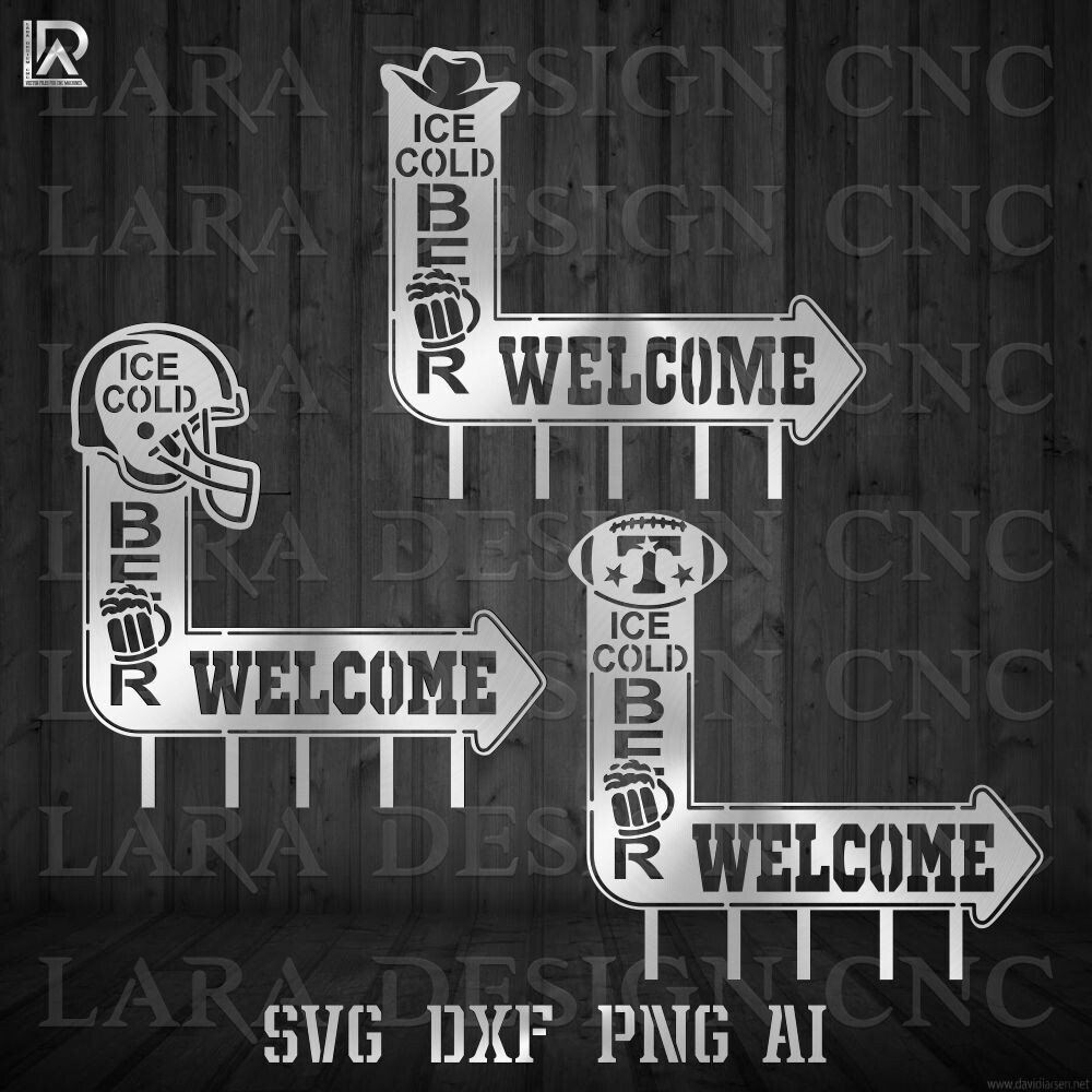 BEER SERVED HERE BUNDLE - DXF - SVG - PDF - AI