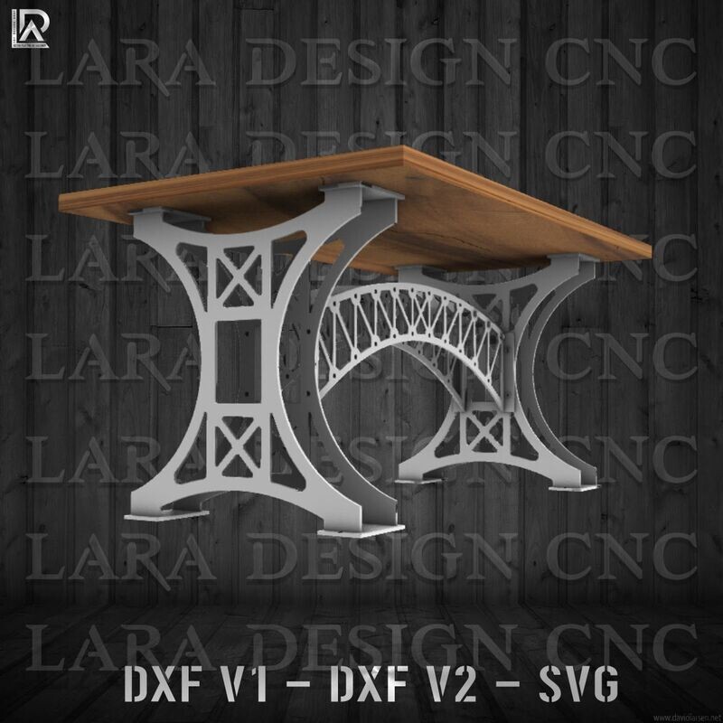 TRESTLE TABLE PLAN - DXF v1 - DXF v2 - SVG - PDF