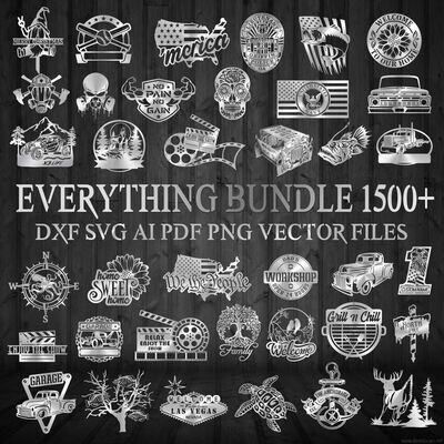 EVERYTHING PACKAGE 1900+ DXF - SVG - PDF - AI - CNC FILES