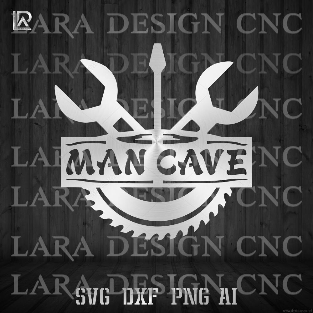 MAN CAVE SAW BLADE - DXF - SVG - AI - PDF