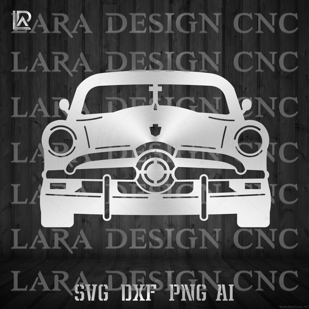 OLD CAR 1950 FRONT END - DXF - SVG - AI - PDF