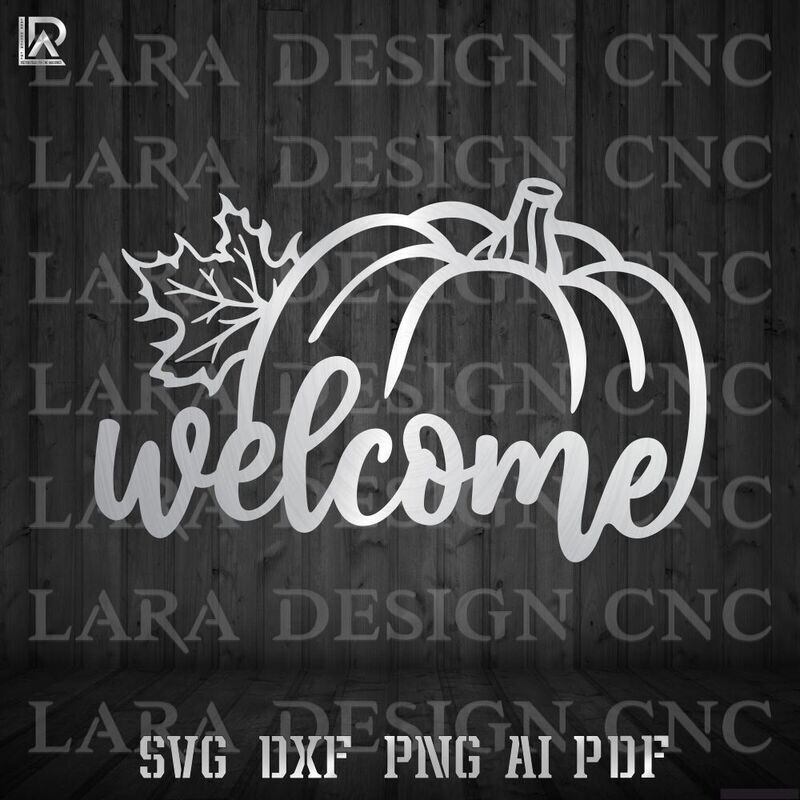 PUMPKIN WELCOME - DXF - SVG - AI - PDF - CUT FILE