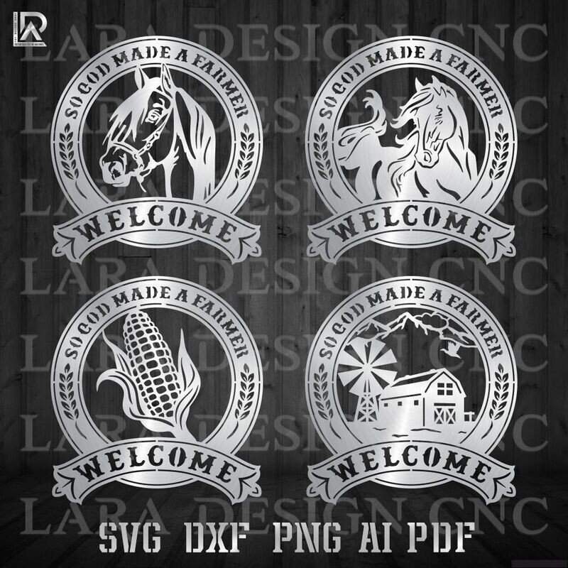 FARM WELCOME SIGNS - DXF - SVG - PDF - AI - CUT FILES