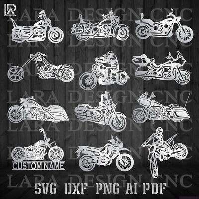 MOTORCYCLE BUNDLE - DXF - SVG - PDF - AI - CUT FILES