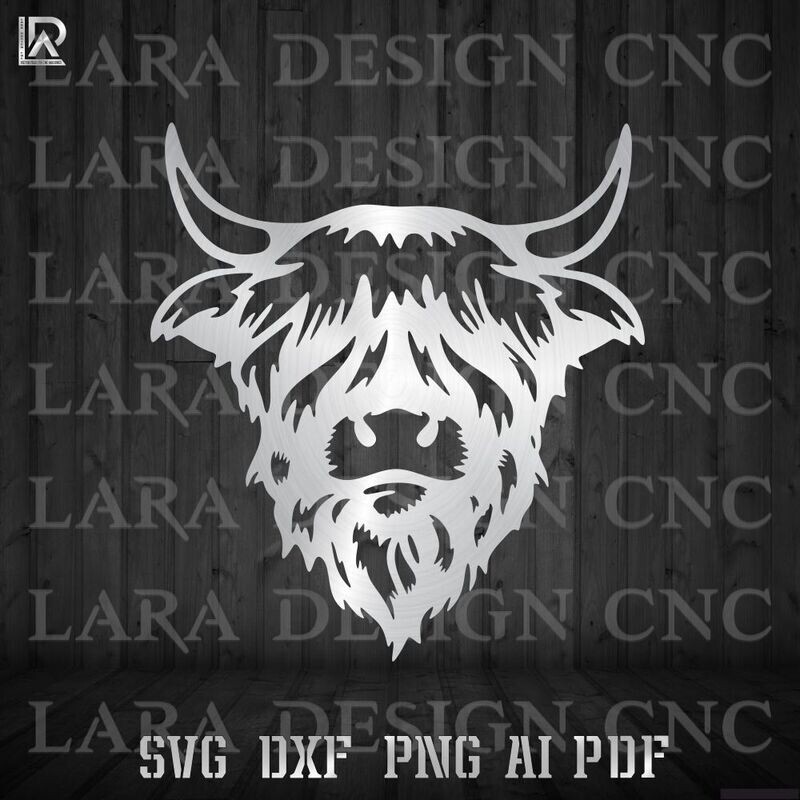 HIGHLAND COW - DXF - SVG - AI - PDF - CUT FILES
