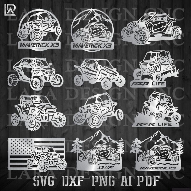 RZR - POLARIS  - MAVERICK X3 - BUNDLE - DXF - SVG - PDF - AI - CUT FILES