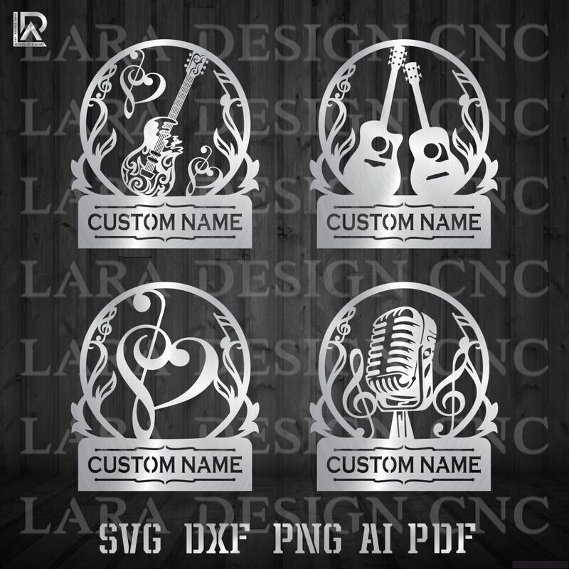 MUSIC MONOGRAM BUNDLE - DXF - SVG - PDF - AI - CUT FILES