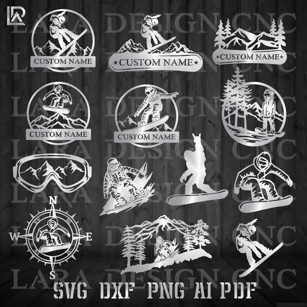 SNOWBOARD BUNDLE - DXF - SVG - PDF - AI - CUT FILES