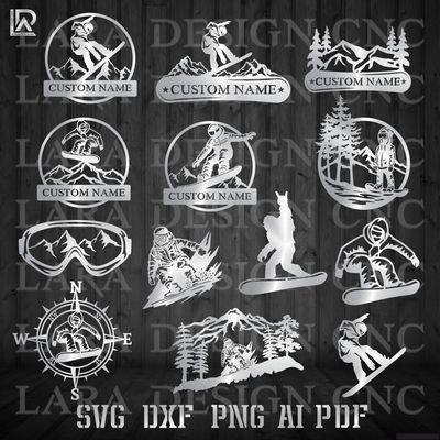 SNOWBOARD BUNDLE - DXF - SVG - PDF - AI - CUT FILES