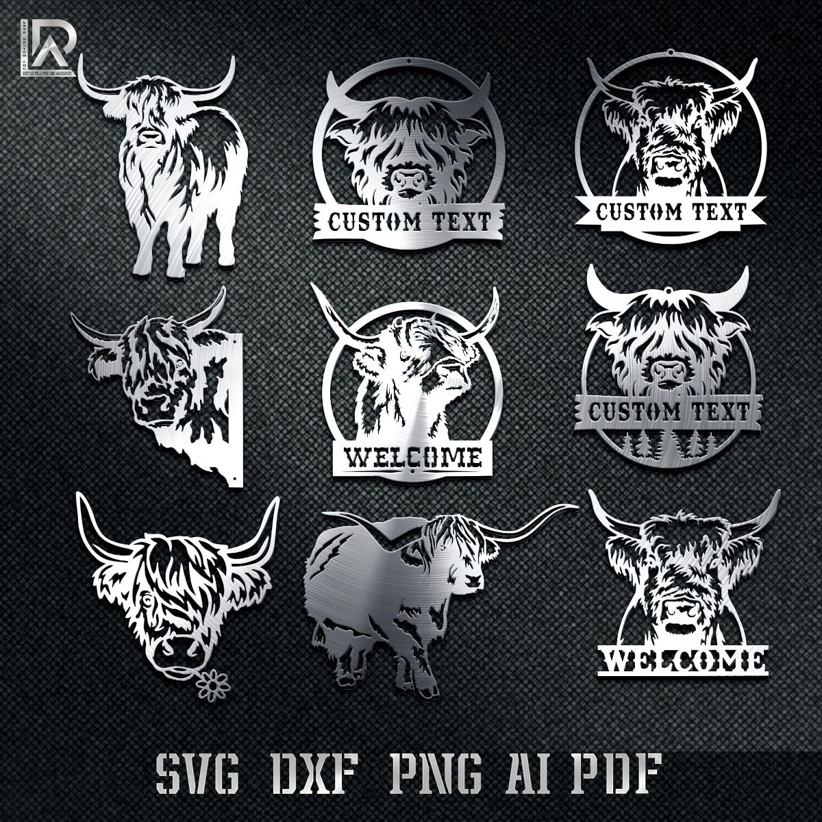 HIGHLAND COWS BUNDLE - DXF - SVG - PDF - AI - CUT FILES