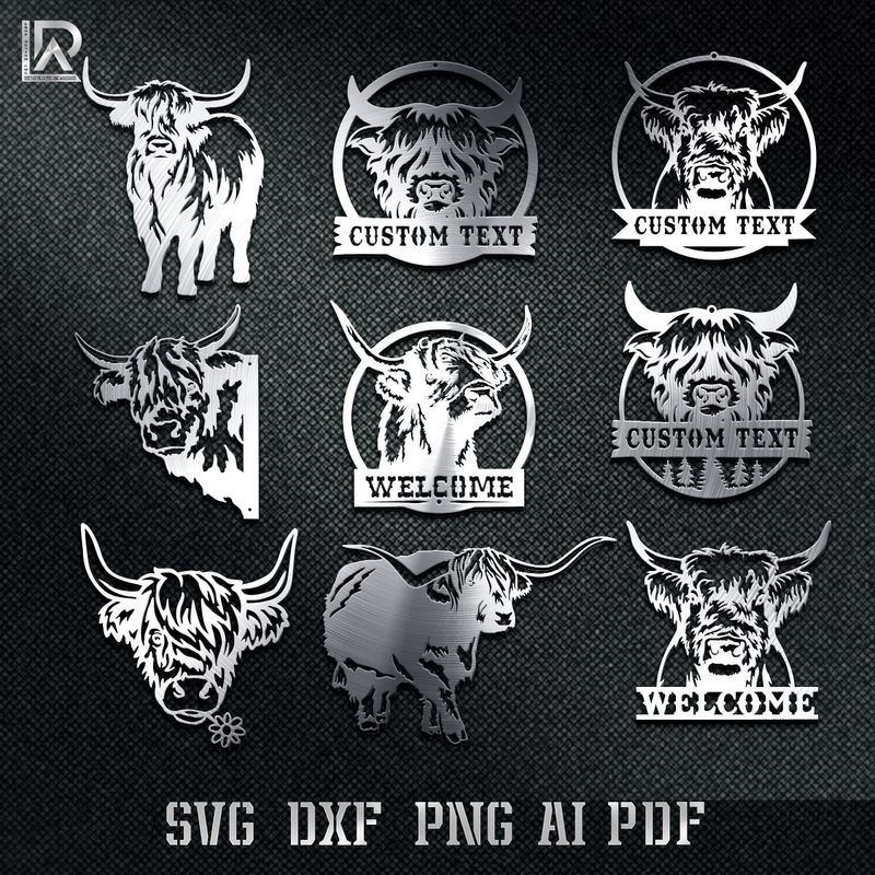 HIGHLAND COWS BUNDLE - DXF - SVG - PDF - AI - CUT FILES
