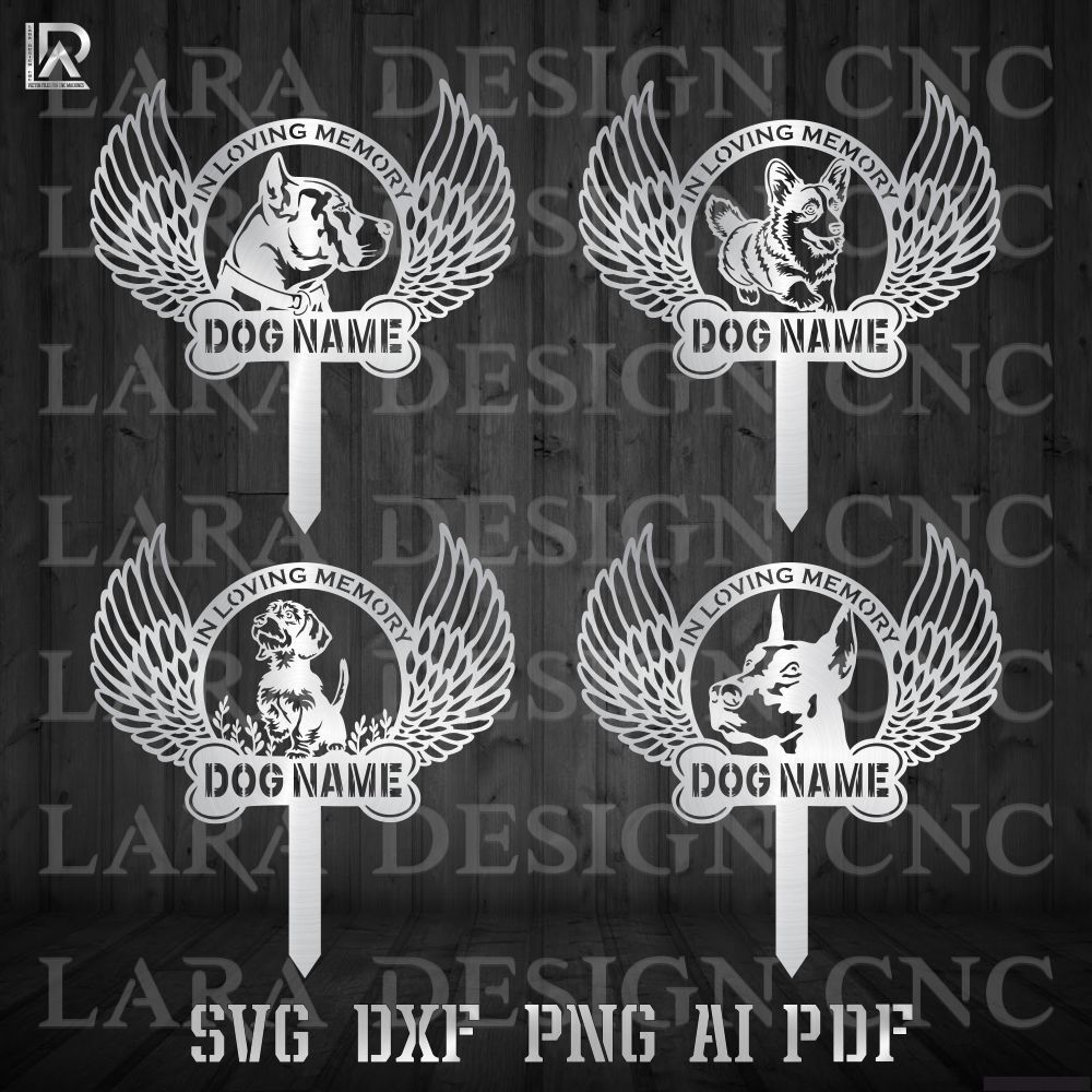 DOGS MEMORIAL BUNDLE - DXF - SVG - PDF - AI - CUT FILES