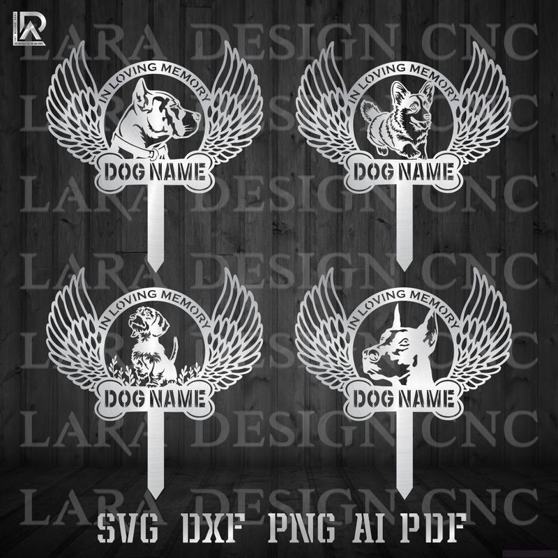 DOGS MEMORIAL BUNDLE - DXF - SVG - PDF - AI - CUT FILES