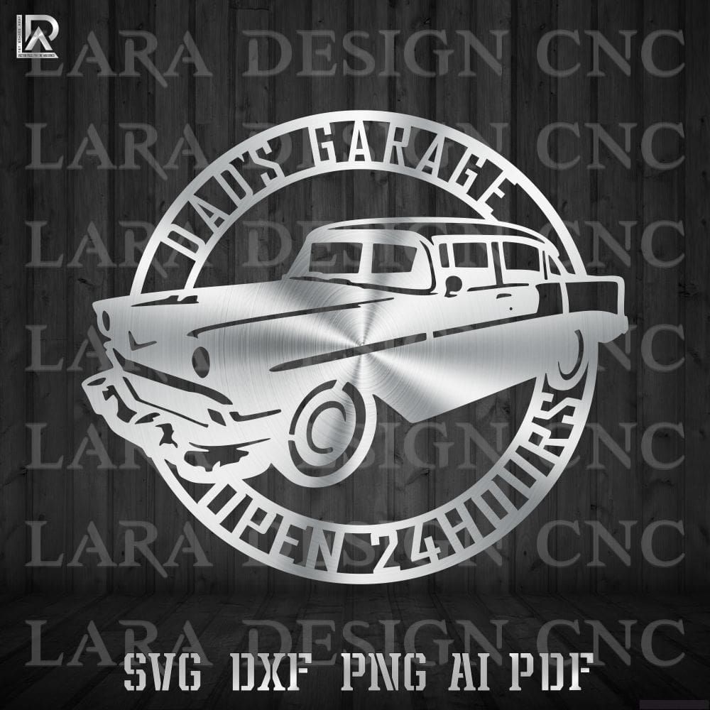 silhouette svg artwork dad&#39;s garage open 24 hours