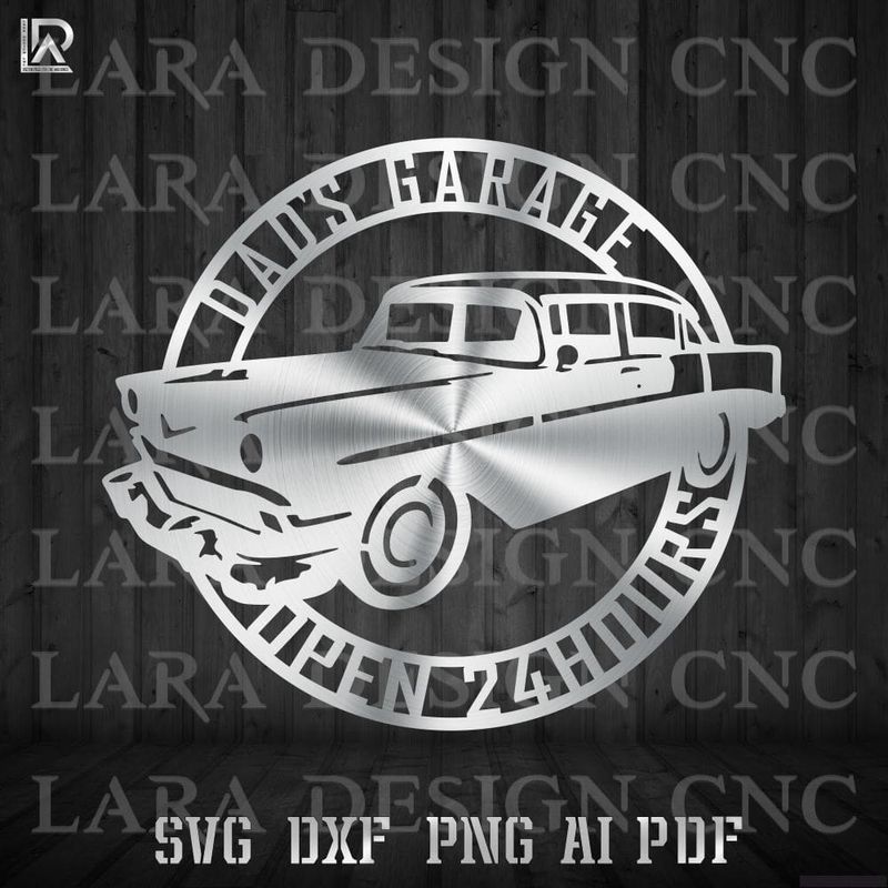 silhouette svg artwork dad&#39;s garage open 24 hours
