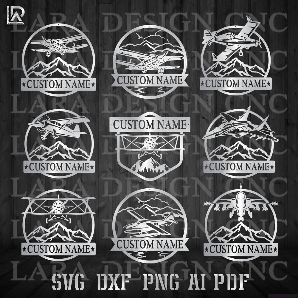 AIRPLANES BUNDLE - DXF - SVG - PDF - AI - CUT FILES