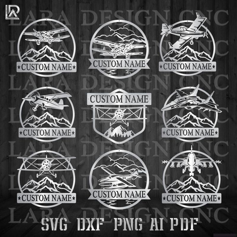 AIRPLANES BUNDLE - DXF - SVG - PDF - AI - CUT FILES