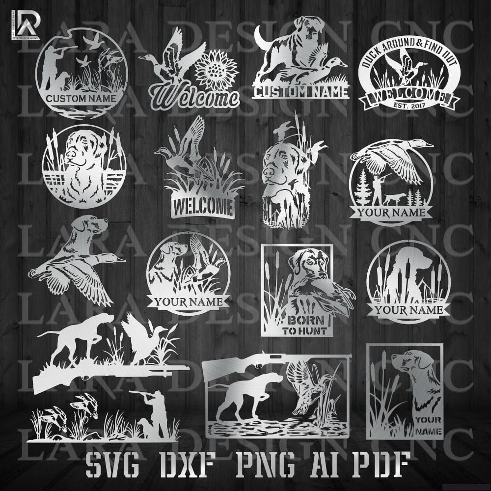 DUCKS HUNTING BUNDLE - DXF - SVG - PDF - AI - CUT FILES