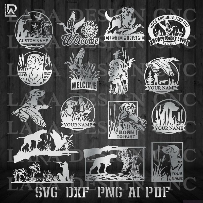 DUCKS HUNTING BUNDLE - DXF - SVG - PDF - AI - CUT FILES