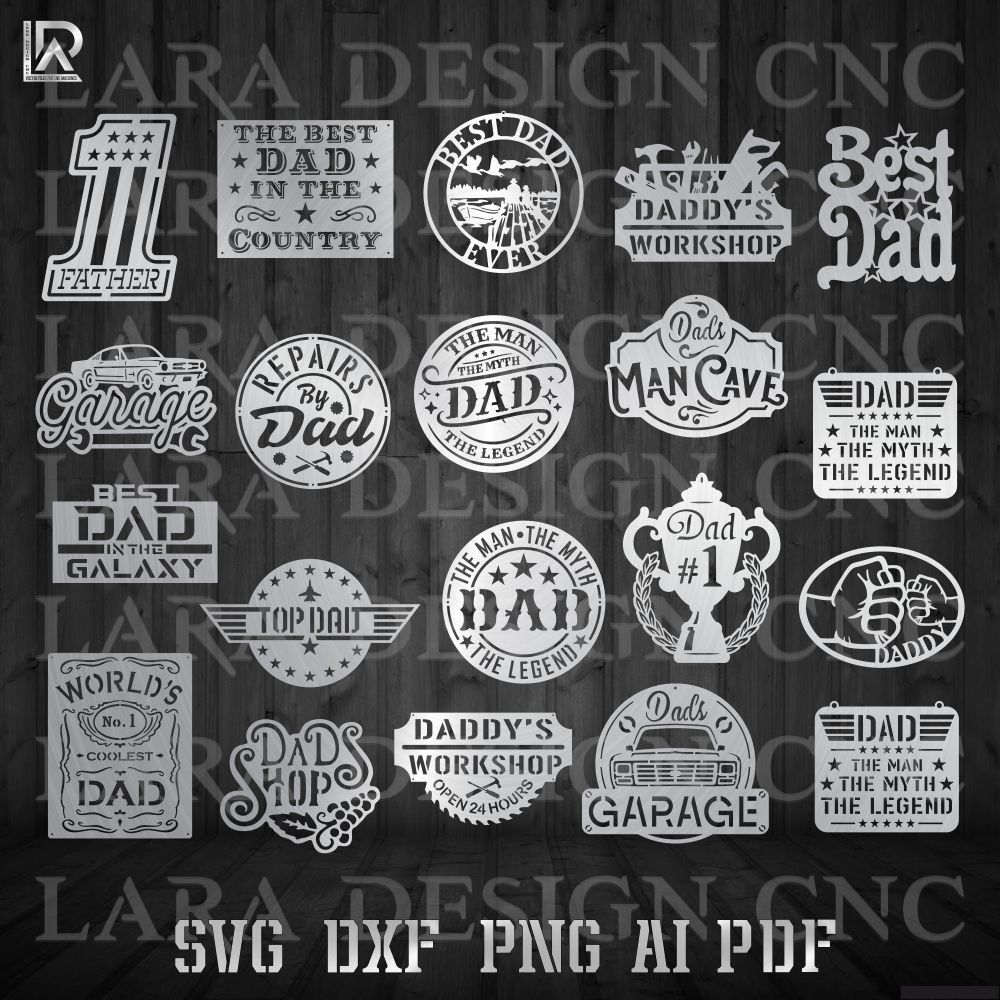FATHER&#39;S DAY BUNDLE - DXF - SVG - AI - PDF