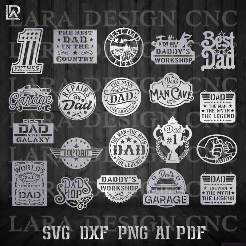 FATHER&#39;S DAY BUNDLE - DXF - SVG - AI - PDF
