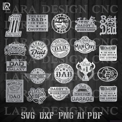 FATHER&#39;S DAY BUNDLE - DXF - SVG - AI - PDF
