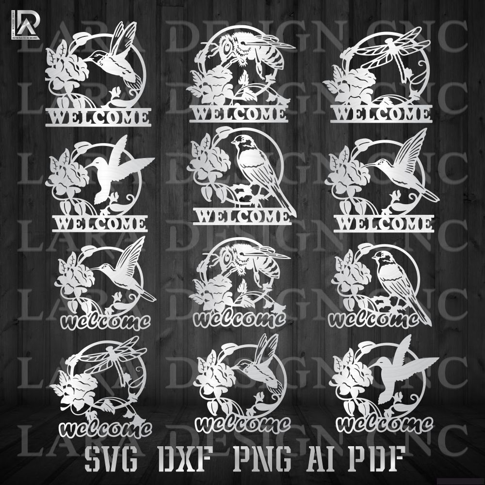 FLORAL MONOGRAM BUNDLE - DXF - SVG - AI - PDF - CUT FILE