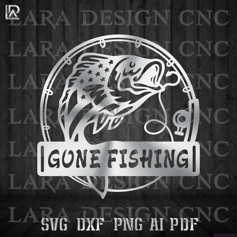 gone fishing monogram