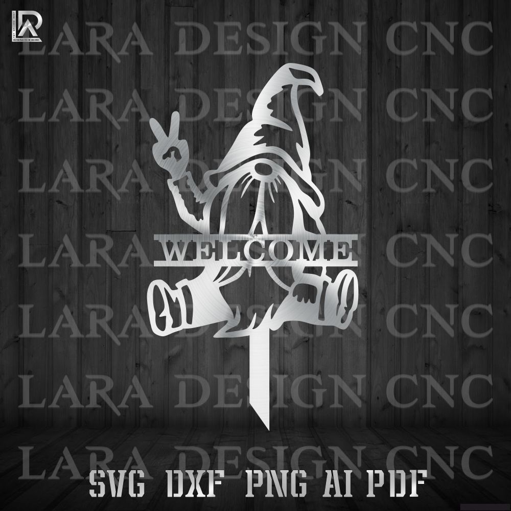 gnome garden stake Svg