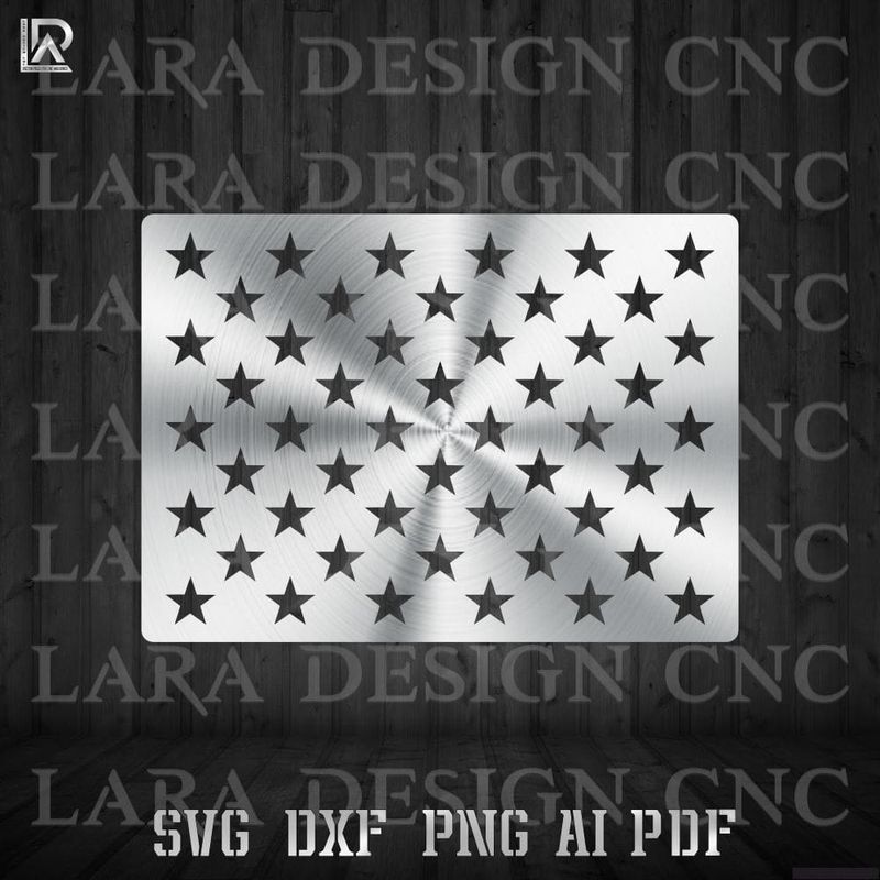 Wavy USA Flag DXF