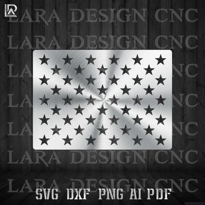 Wavy USA Flag DXF